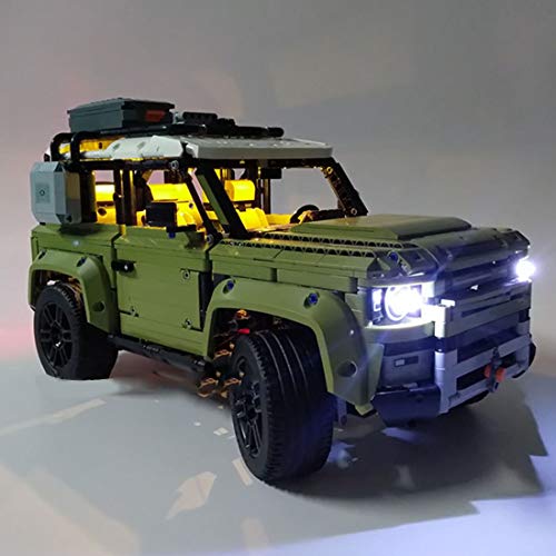 LICI Juego de iluminación LED para vehículos todoterreno Lego Land Rover Defender 4 x 4, compatible con Lego 42110, solo incluye LED, no incluye kit Lego