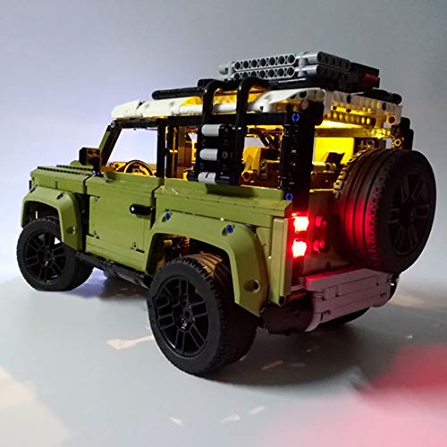 LICI Juego de iluminación LED para vehículos todoterreno Lego Land Rover Defender 4 x 4, compatible con Lego 42110, solo incluye LED, no incluye kit Lego