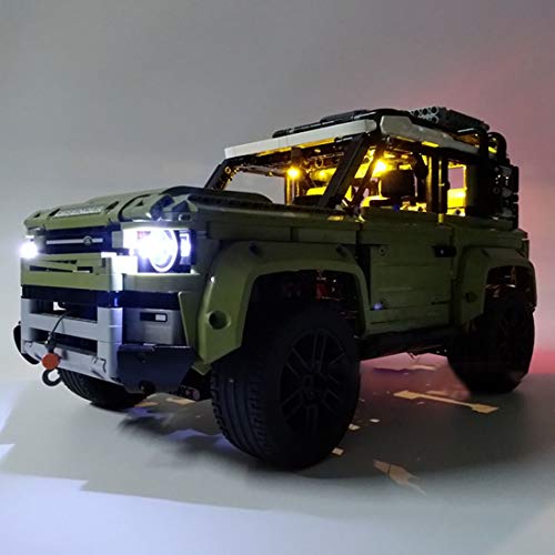 LICI Juego de iluminación LED para vehículos todoterreno Lego Land Rover Defender 4 x 4, compatible con Lego 42110, solo incluye LED, no incluye kit Lego