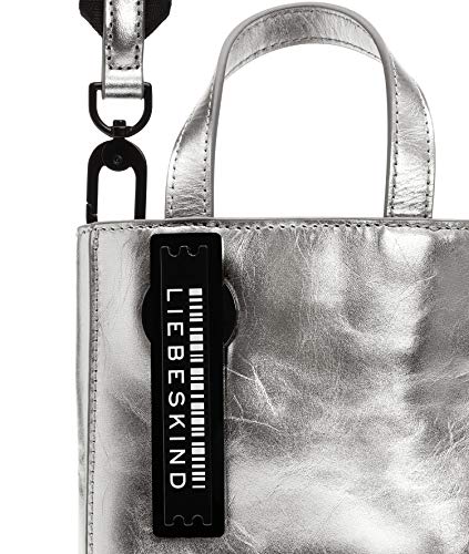 Liebeskind Berlin Damen PaperbXS-PaB10M Shopper, Silver lead-9626, Extra Small