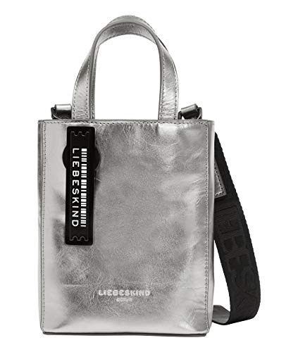 Liebeskind Berlin Damen PaperbXS-PaB10M Shopper, Silver lead-9626, Extra Small