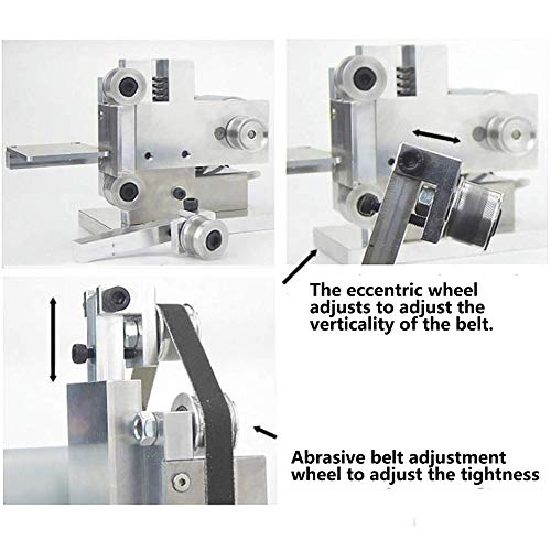 Lijadora Combinada, Lijadora de Banda Eléctrica de 7 Velocidades DIY Mini Lijadora de Banda de Pulido Ajustable de Doble Rodamiento Integrado