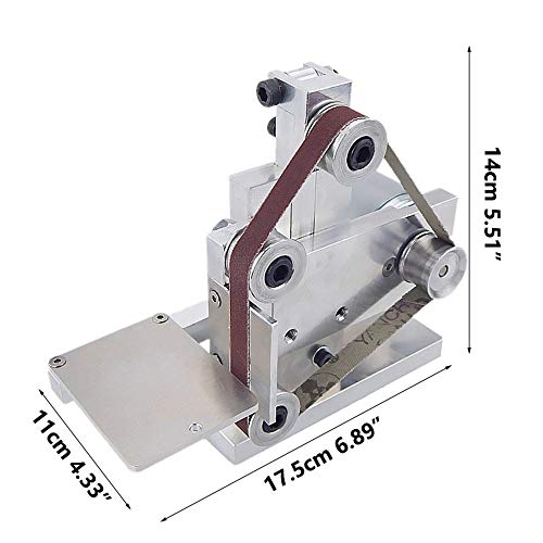 Lijadora Combinada, Lijadora de Banda Eléctrica de 7 Velocidades DIY Mini Lijadora de Banda de Pulido Ajustable de Doble Rodamiento Integrado