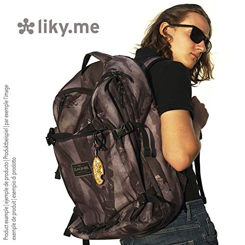 LIKY ® Motos Casco - Llavero Original de Madera Grabado Regalo para día del Padre Hombre Mujer cumpleaños pasapiempo Colgante Bolso Mochila