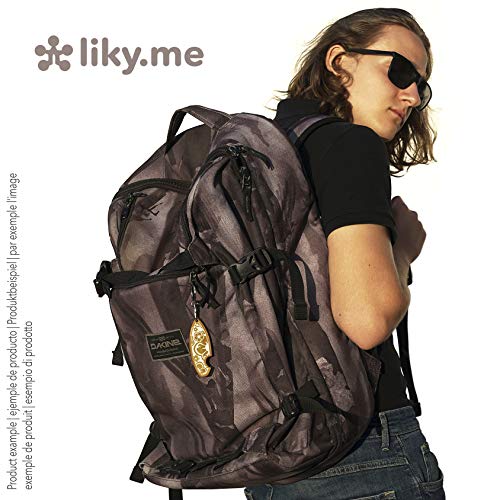 LIKY ® Perros Huella y Hueso - Llavero Original de Madera Grabado Regalo para Amantes de los Animales Mujer Hombre cumpleaños pasatiempo Colgante Bolso Mochila