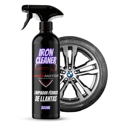 Limpia Llantas Sin Frotar Limpiador Férrico para Coche Moto Descontaminante Suciedad Incrustada Llantas Disco Freno Sin Acidos Especial Elimina Ferodo y Grasa Uso Rápido BassMotor - Iron Cleaner 500ml