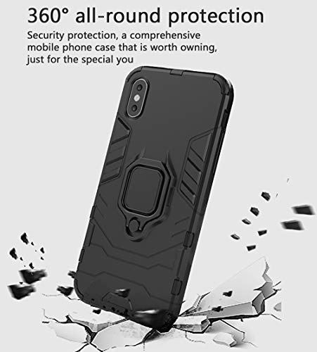 Liner Funda para Realme GT 5G, Estuche con 360 Grados Anillo Soporte [Grado Militar Anti-Caída] Silicona Bumper Antigolpes Armor Carcasa para Realme GT 5G - Negro