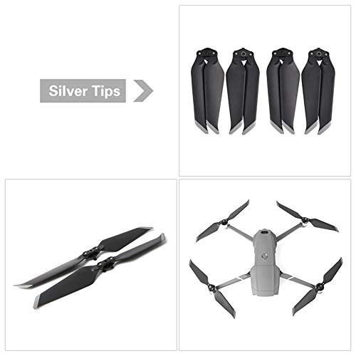 Linghuang Mavic 2 hélices plegables y silenciosas, 8743F, accesorios silenciosos, cuchillas de liberación rápida, compatible con DJI Mavic 2 Pro Mavic 2 Zoom, 2 pares (plateado)