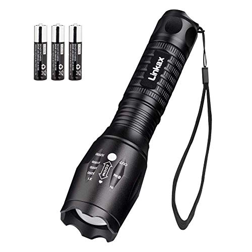 Linkax Linterna LED Alta Potencia Linternas Antorcha Linterna de Mano 800 LM Flashlight LED de 5 Modos para Ciclismo Camping Montañismo (1)