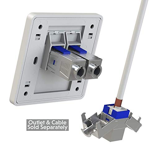 LINKUP - [Certificado GHMT y DSX8000] Conector de Cable Ethernet Cat8 (Paquete de 2) Conector RJ45 Keystone┃para 2000MHz 2GHz 40G Cable de LAN Solido y Dobladamente Blindado 22AWG-24AWG