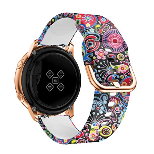 LINWU Compatible con Galaxy Watch Active/Active2 40mm 44mm Correa de Reloj 20mm Silicona Banda de Reemplazo Pulsera para Galaxy Watch 3 41mm/Galaxy Watch 42mm/Gear Sport/Gear S2 Classic (F, 20mm)