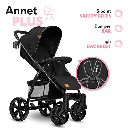 LIONELO Annet Silla de Pase Para niños hasta 22 kg 0-48M ajuste del respaldo hasta posición horizontal Capucha XXL Plegable fácil con ventana Mosquitera