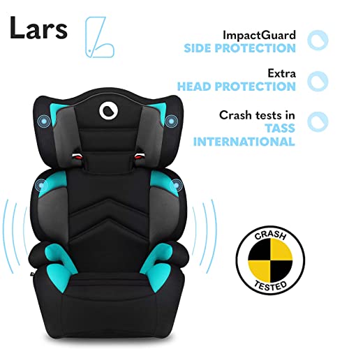 LIONELO Lars silla coche grupo 2-3 para niños 15-36 kg regulación de altura del reposacabezas en 6 niveles montaje con cinturones estructura ImpactGuard