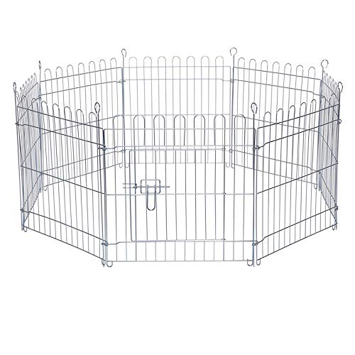 lionto by dibea Parque jaula para mascotas pequeñas recinto plegable con puerta 8 elementos (M) 59x58 cm