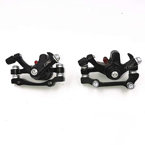 LIOOBO 2PCS / Set Frenos de Disco de Bicicleta de montaña Aleación de Aluminio Freno de Bicicleta Ciclismo Exterior Freno de Disco Delantero Calibrador mecánico (Negro + Plata)