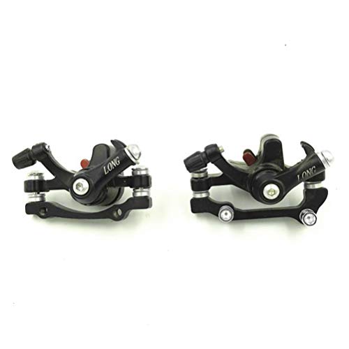 LIOOBO 2PCS / Set Frenos de Disco de Bicicleta de montaña Aleación de Aluminio Freno de Bicicleta Ciclismo Exterior Freno de Disco Delantero Calibrador mecánico (Negro + Plata)