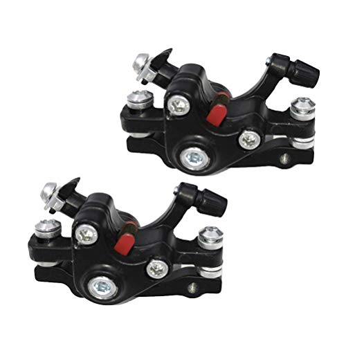 LIOOBO 2PCS / Set Frenos de Disco de Bicicleta de montaña Aleación de Aluminio Freno de Bicicleta Ciclismo Exterior Freno de Disco Delantero Calibrador mecánico (Negro + Plata)