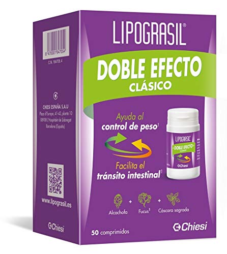 Lipograsil Clásico Doble Efecto ingredientes de origen natural, Tránsito intestinal y control de Peso, 50 Comprimidos