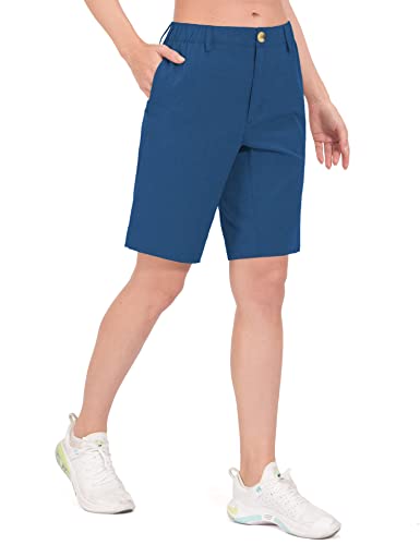 Little Donkey Andy - Bermudas ligeras de secado rápido para mujer, con FPS 50, pantalones cortos elásticos para golf, senderismo o viajes - azul - S