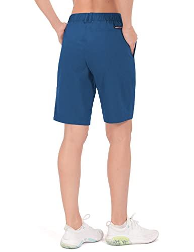 Little Donkey Andy - Bermudas ligeras de secado rápido para mujer, con FPS 50, pantalones cortos elásticos para golf, senderismo o viajes - azul - S