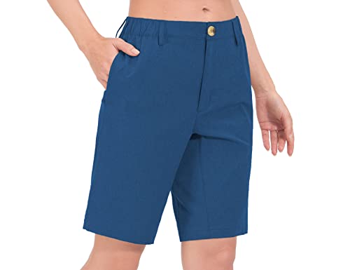 Little Donkey Andy - Bermudas ligeras de secado rápido para mujer, con FPS 50, pantalones cortos elásticos para golf, senderismo o viajes - azul - S