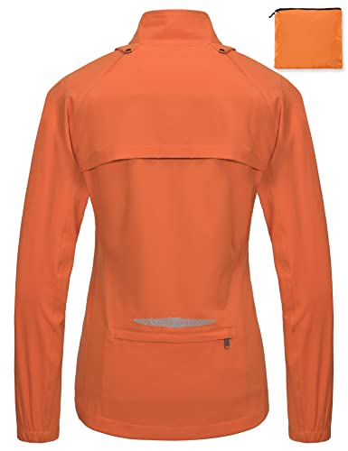 Little Donkey Andy - Chaqueta para correr y ciclismo, de secado rápido, para mujer, convertible, con factor de protección 50+, cortavientos con mangas desmontables - naranja - M