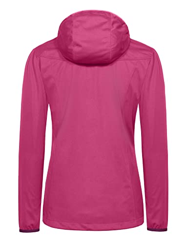 Little Donkey Andy Chaqueta Softshell ligera con capucha para mujer, para correr, viajes, senderismo, resistente al viento, repelente al agua, rosa, talla M