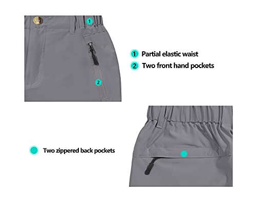 Little Donkey Andy Pantalones cortos de carga elásticos de secado rápido para mujer, para senderismo, camping, viajes, gris, talla XS
