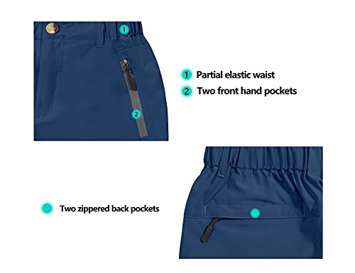 Little Donkey Andy Pantalones cortos de carga elásticos para mujer, de secado rápido, para senderismo, camping, viajes, color azul marino, talla XL