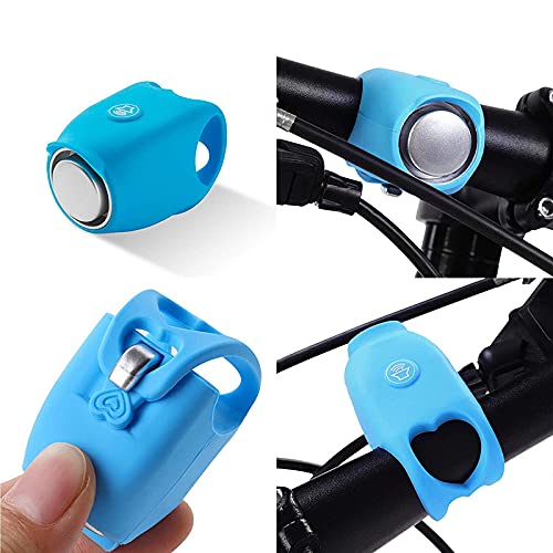 LITU 2021 Super Bike Horn-120db Bicicleta Bell, Bocina de bicicleta fuerte, Impermeable Bicicletas Silicona Material Shell Horn, Accesorios para bicicleta (Azul)