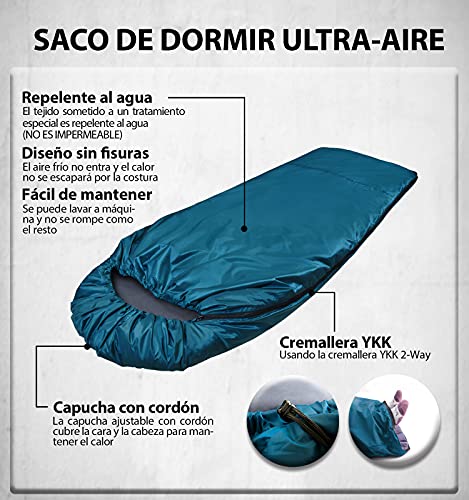 Litume 4,6°C Saco de Dormir de vellón de Terciopelo Ligero y ultraconfortante, Saco de Dormir Repelente al Agua para climas cálidos y fríos, Bolsas de Camping sin Costuras