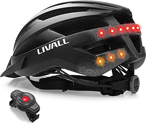 Livall Casco de Bicicleta Unisex MT1 con música, luz Trasera, Intermitente, navegación, Llamada y Sistema SOS, Color Negro Mate, 54-58 cm
