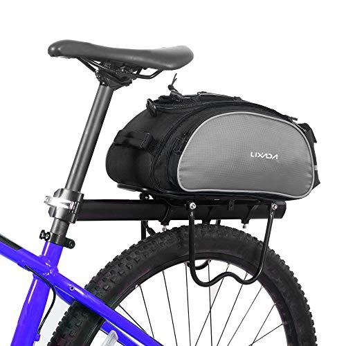 Lixada Bolsa Alforja Trasera para Bicicleta 13L Multifuncional (Negro)