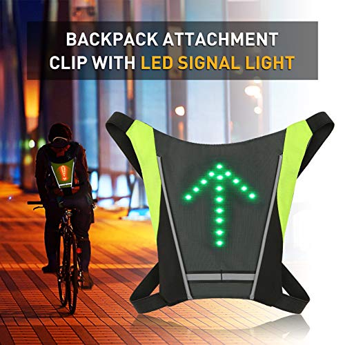 Lixada Chaleco de Ciclismo Mochila Reflectante Recargable USB con LED Intermitente Control Remoto Equipo de Seguridad para Ciclismo Correr Caminar Trotar