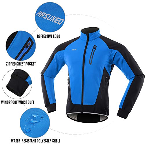 Lixada Chaqueta de Ciclismo para Hombre Impermeable, Resistente Al Viento y Cálida, Polar, Bicicleta de Montaña, Ropa de Ciclismo, Chaqueta de Otoño e Invierno para Correr