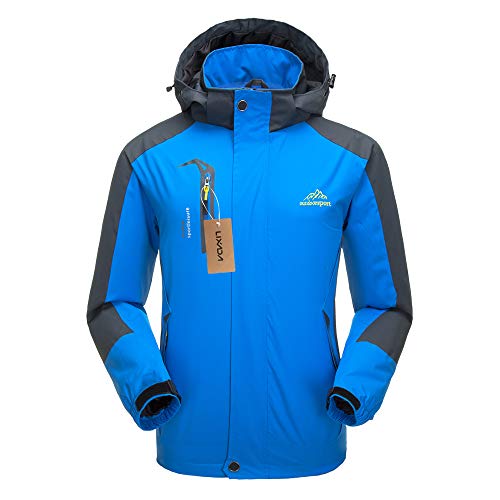 Lixada Chaqueta Soft Shell Hombres/Mujeres Cortaviento Impermeable con Capucha Desmontable para Running Escalada Senderismo Ciclismo