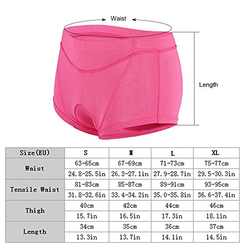 Lixada Ciclismo Ropa Interior Pantalones Cortos Deportivos de Las Mujeres Gel 3D Acolchada para Ciclismo al Aire Libre