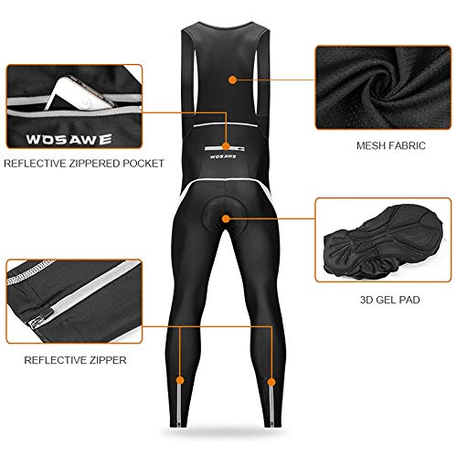 Lixada Conjunto de Maillot de Ciclismo para Hombre,Ropa de Bicicleta, Chaqueta de Invierno de Lana Térmica de Manga Larga y Pantalón con Pechera Acolchado 3D