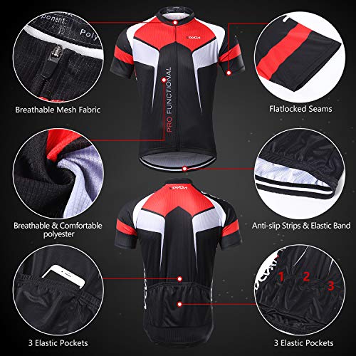 Lixada Maillots de Ciclismo Hombres Camiseta y Pantalones Cortos de Ciclismo Conjunto de Ropa Para Ciclismo Al Aire Libre