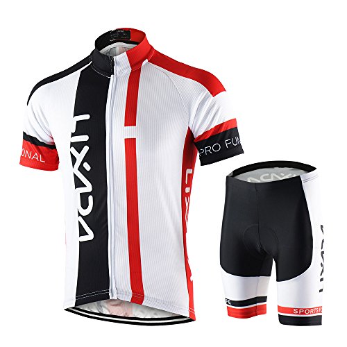 Lixada Maillots de Ciclismo Hombres Camiseta y Pantalones Cortos de Ciclismo Conjunto de Ropa Para Ciclismo Al Aire Libre