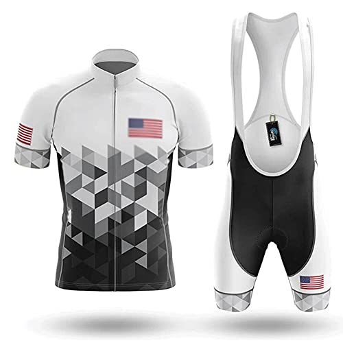 LIXIAOHONGG Traje Equipacion Ciclismo Hombre,Maillot Ciclismo Manga Corta,Ciclismo Maillot Acolchado 20D for Verano Deportes Al Aire Libre Ciclo Bicicleta (Color : White, Size : D(XL))