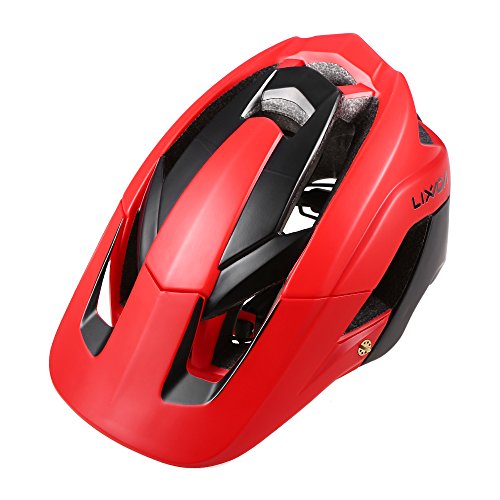 Lixxada Casco de Ciclismo de Montaña Casco Protector Ultraligero de Seguridad Deportiva 13 Orificios de Ventilación (Rojo + Negro)