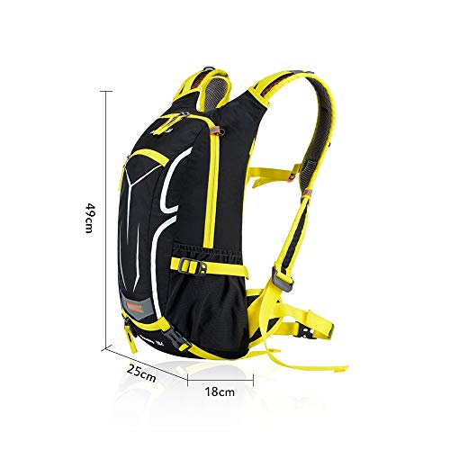 Lixxada Mochila de Ciclismo Impermeable 18L Unisexo Respirable Ultraligero con Cubierta de Lluvia Mochila de Hombro para Ciclismo Montañismo Viajes