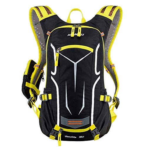 Lixxada Mochila de Ciclismo Impermeable 18L Unisexo Respirable Ultraligero con Cubierta de Lluvia Mochila de Hombro para Ciclismo Montañismo Viajes