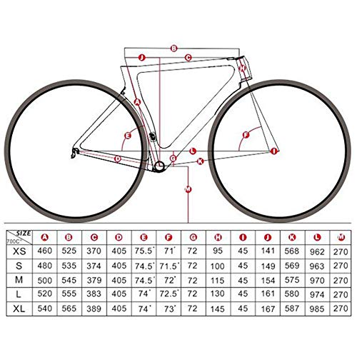 LJHBC Marco de Bicicleta Cuadro de Bicicleta de Carretera de Fibra de Carbono 700C 42 * 52 Grupo de muñeca cónico Equipado con Eje de Cilindro de Bloqueo Giratorio 46/48 / 50 / 54cm (Size : 54cm)