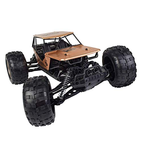 LJMG 1:12 2.4GHz radio control remoto coche eléctrico, adulto 4x4 bigfoot control remoto coche, 4WD radio control todoterreno vehículo carro de juguete regalo para niños/adultos (oro)