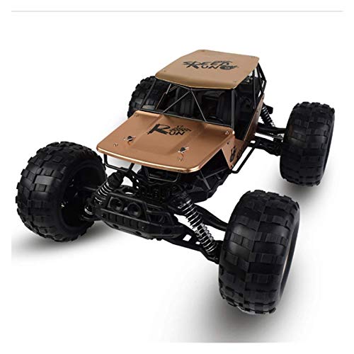 LJMG 1:12 2.4GHz radio control remoto coche eléctrico, adulto 4x4 bigfoot control remoto coche, 4WD radio control todoterreno vehículo carro de juguete regalo para niños/adultos (oro)