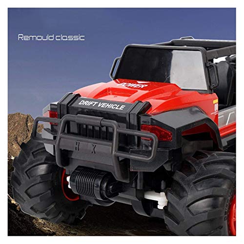 LJMG 1/14 Radio control remoto Big Tire Monster Remote Control Truck, 2.4G Control remoto monstruo camión, niños 4x4 juguete control remoto coche 4WD coche, regalo de los niños (rojo)