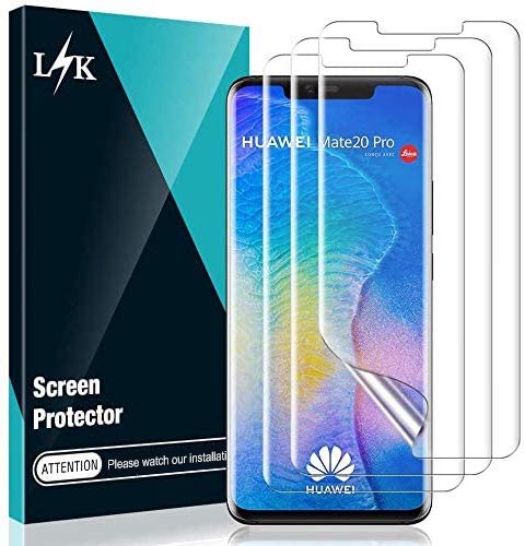 LϟK 3 Pack Protector de Pantalla para Huawei Mate 20 Pro - HD Película Flexible Transparente Película de TPU Sin Burbujas Funda Compatible Sin Bordes Levantados Instalación Fácil