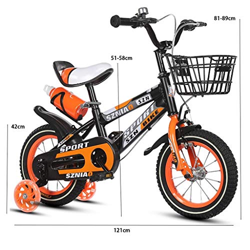 LKAIBIN Bicicleta de campo para niños de 18 pulgadas para niños y mujeres de 6 a 9 años de edad Bicicletas de acero de alto carbono, naranja/azul/rojo bicicleta para niños (color naranja)